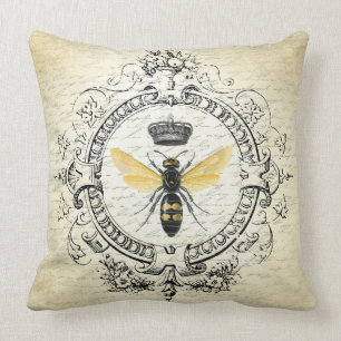 modern vintage french queen bee cushion