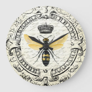 modern vintage french queen bee large clock