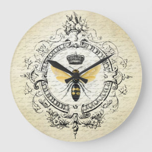 Modern vintage french queen bee large clock