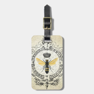 Modern vintage french queen bee luggage tag