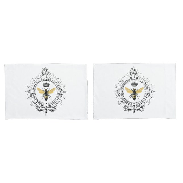 MODERN VINTAGE french queen bee Pillowcase (Front-Set)