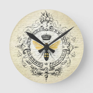 MODERN VINTAGE french queen bee Round Clock