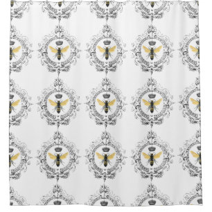 MODERN VINTAGE french queen bee Shower Curtain