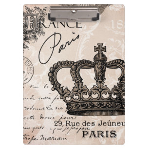 modern vintage french shabby chic crown clipboard