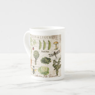 modern vintage french vegetable garden bone china mug
