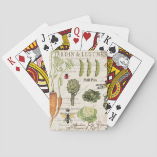 modern vintage french vegetable garden playing cards