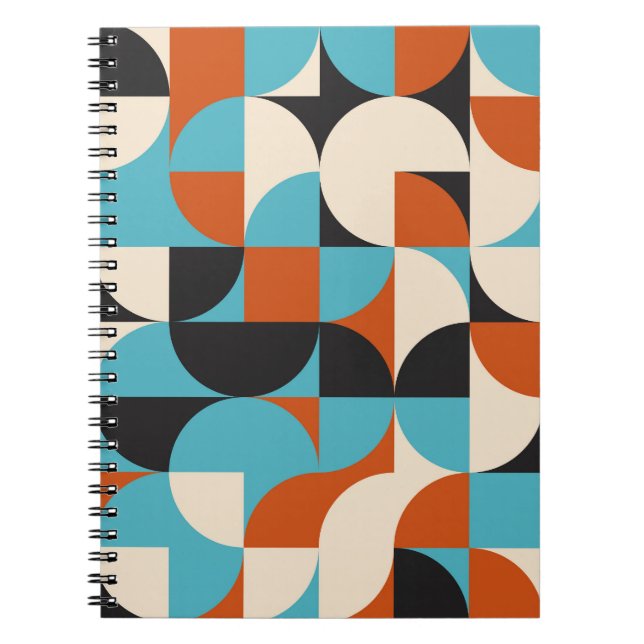 Modern Vintage: Geometric Retro Shapes. Notebook (Front)