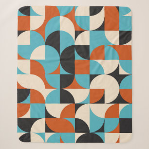 Modern Vintage: Geometric Retro Shapes. Sherpa Blanket