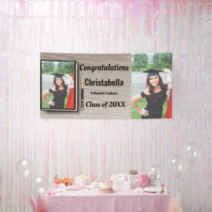 Modern vintage graduation congratulations photo ba banner