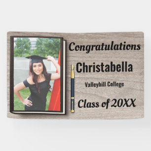 Modern vintage graduation congratulations photo ba banner