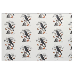 modern vintage halloween crow and skull fabric