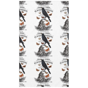 modern vintage halloween crow and skull tablecloth