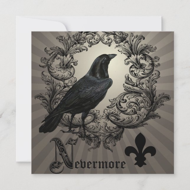 modern vintage halloween crow card (Front)