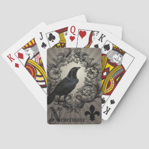 modern vintage halloween crow playing cards