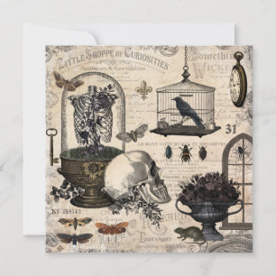 Modern Vintage Halloween Garden Card