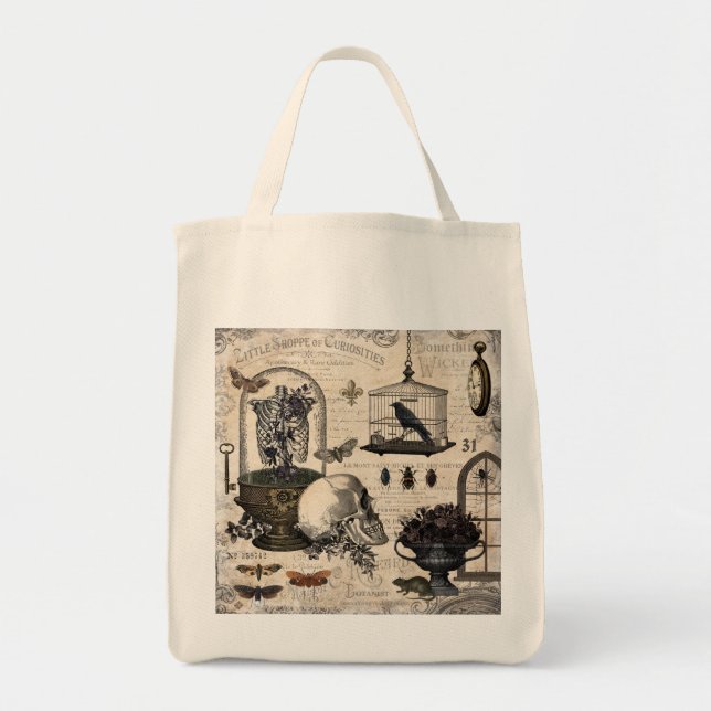 Modern Vintage Halloween Garden Tote Bag (Front)
