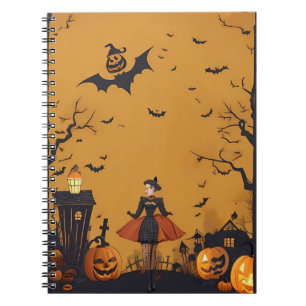 modern vintage halloween notebook