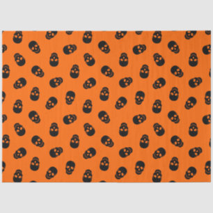 Modern Vintage Halloween Orange Skull Tissue Paper