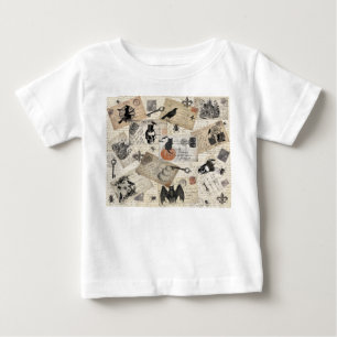 Modern vintage Halloween postcards Baby T-Shirt