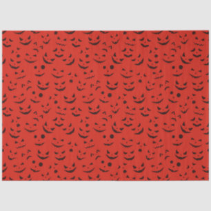 Modern Vintage Halloween Red Pumpkin Smile Tissue Paper