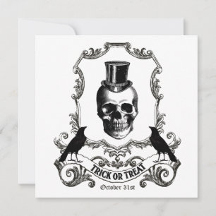 Modern Vintage Halloween skull Card