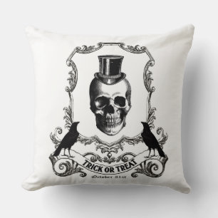 Modern Vintage Halloween skull Cushion