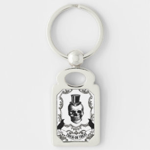Modern Vintage Halloween skull Key Ring
