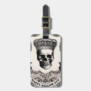 Modern Vintage Halloween skull Luggage Tag