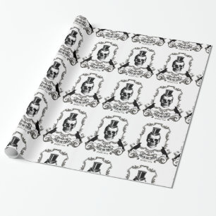 Modern Vintage Halloween skull Wrapping Paper