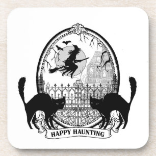 modern vintage Halloween witch Coaster
