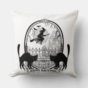 modern vintage Halloween witch Cushion