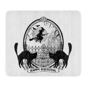 modern vintage Halloween witch Cutting Board