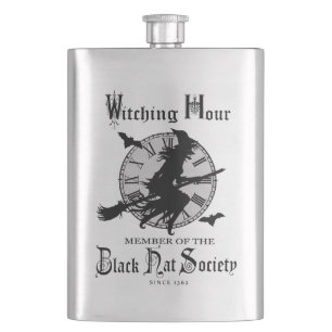 Modern Vintage Halloween witch Hip Flask