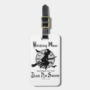 Modern Vintage Halloween witch Luggage Tag