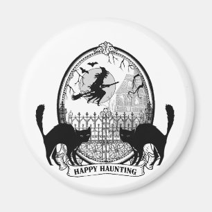 modern vintage Halloween witch Magnet