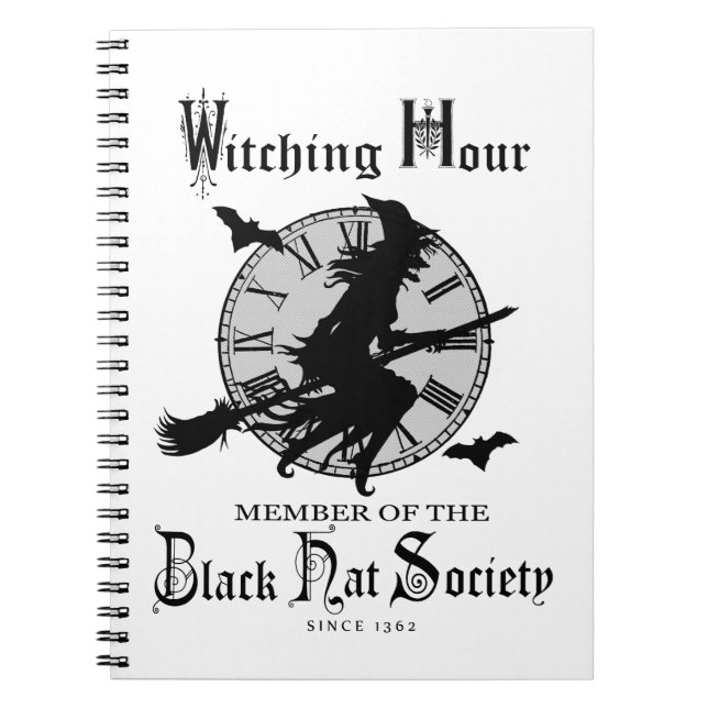 Modern Vintage Halloween witch Notebook (Front)