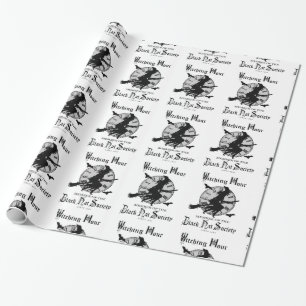 Modern Vintage Halloween witch Wrapping Paper