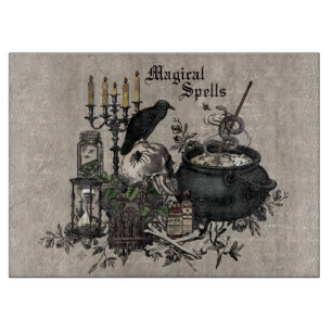 Modern vintage Halloween WITCHES BREW Cutting Board