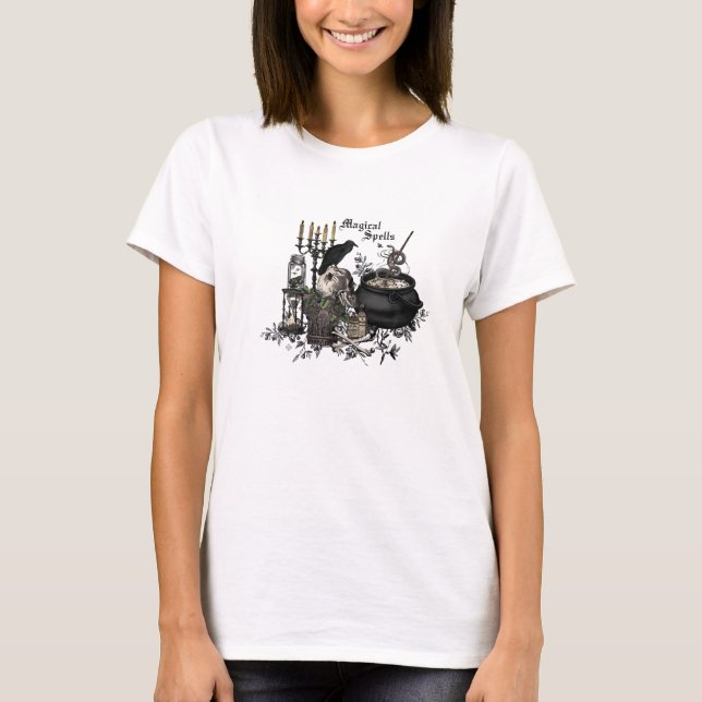 Modern vintage Halloween WITCHES BREW T-Shirt (Front)