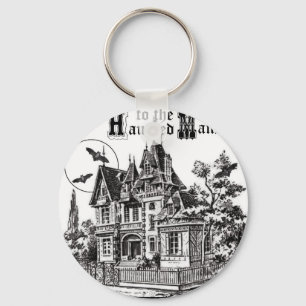 modern vintage haunted mansion key ring