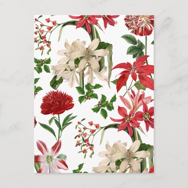 modern vintage holiday floral postcard (Front)