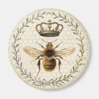Modern Vintage Honeycomb Queen Bee  Magnet