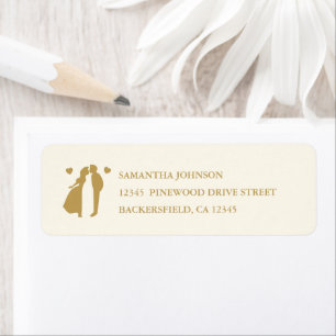 Modern Vintage Ivory Wedding Return Address Label