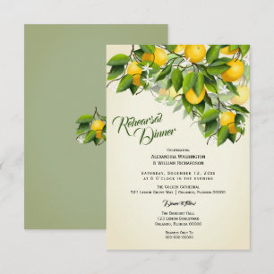Modern Vintage Lemon Fruit Rehearsal Dinner Invitation