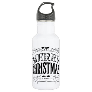 modern vintage Merry Christmas 532 Ml Water Bottle
