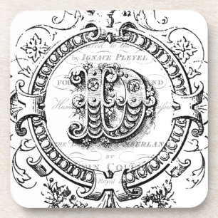 modern vintage monogram letter D Coaster