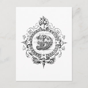 modern vintage monogram letter D Postcard