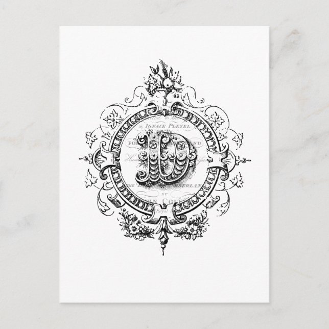 modern vintage monogram letter D Postcard (Front)