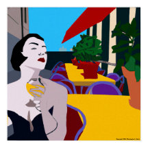 Modern Vintage Multi-coloured Digital Evening Wine