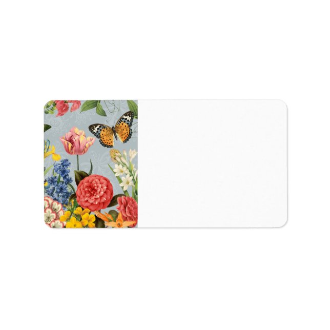 modern vintage multl botanical flowers label (Front)